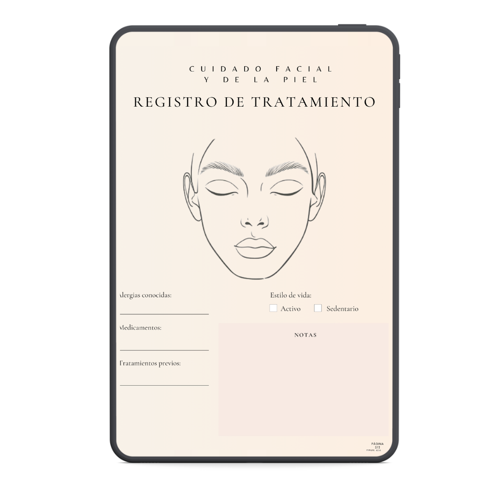 Libro de Registro de Cuidados Facial y de la Piel